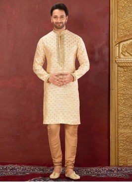 Designer Light Beige Kurta Pajama