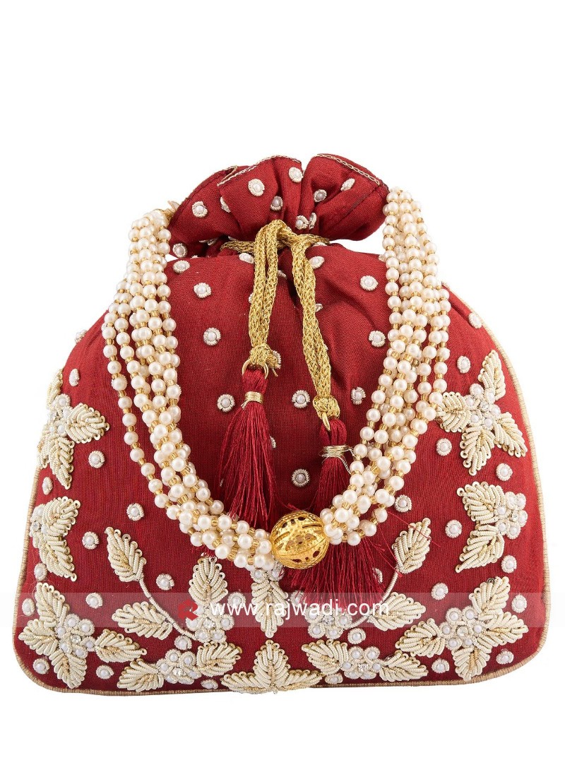 Shop Amyra Women Red Silk Potli for Women Online 39597311