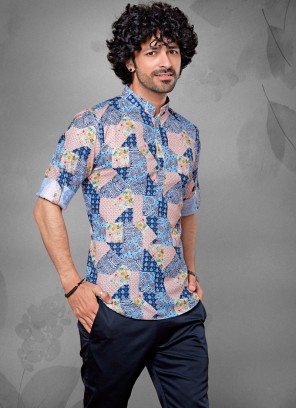 Designer Multi Color Printed Kurta For Men