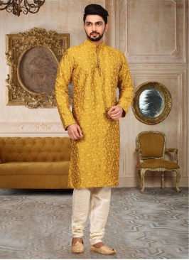 Designer Mustard Yellow Kurta Pajama