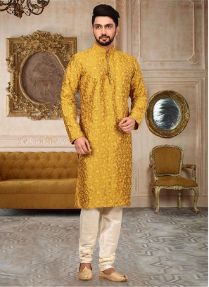 Designer Mustard Yellow Kurta Pajama