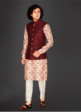 Designer Nehru Jacket Suit For Mens