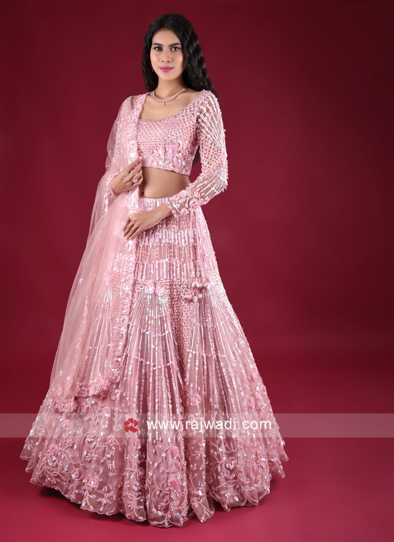 Pink Wedding Lehenga: Bridal Reception Outfit – B Anu Designs-thephaco.com.vn