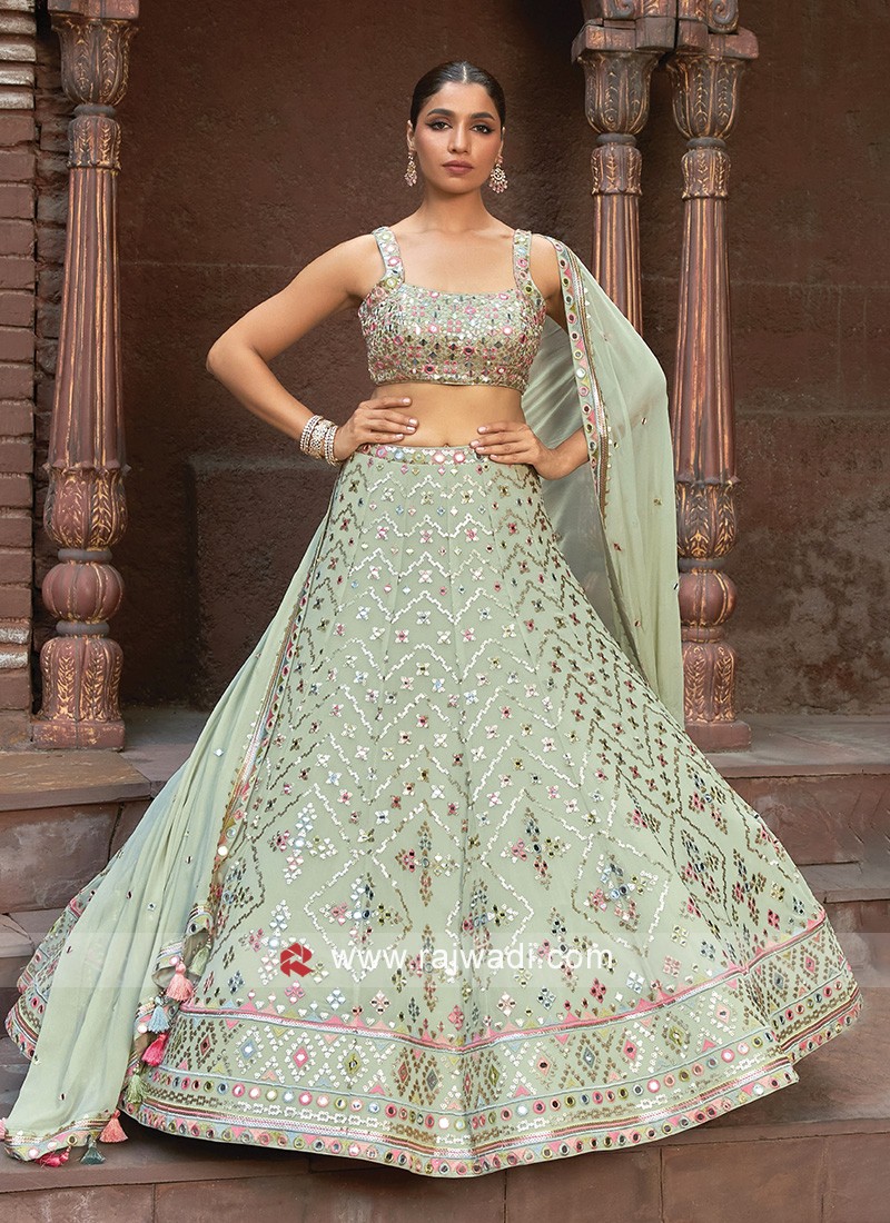 Indian Lehenga Choli Pink Pista Green Blue Wedding Ready to Wear Party |  eBay