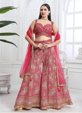 Designer Rani SIlk Palazzo Choli and Dupatta