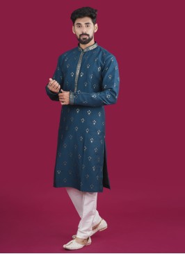 Designer Thread Embroidered Kurta Pajama