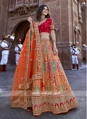 Designer Unstitched Silk Lehenga Choli