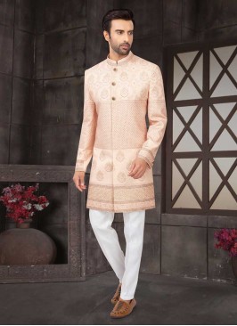 Designer Wedding Wear Light Pink Color  Indo-Western