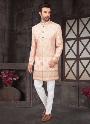 Designer Wedding Wear Light Pink Color  Indo-Western