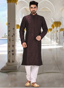 Designer Wine Kurta Pajama