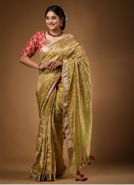 Designer Zari Weaving Work Saree