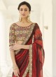 Desirable Black and Maroon Designer Saree