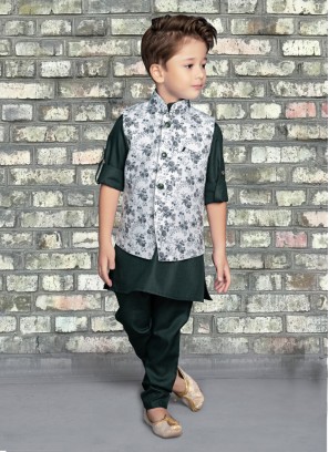 Digital Printed Nehru Jacket Set For Boys