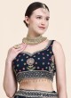 Navy Blue Georgette Wedding Trendy Lehenga Choli