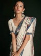 Off White Lucknowi Georgette Designer Saree