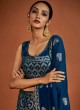 Georgette Sequins Teal Blue Designer Salwar Kameez