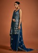 Georgette Sequins Teal Blue Designer Salwar Kameez