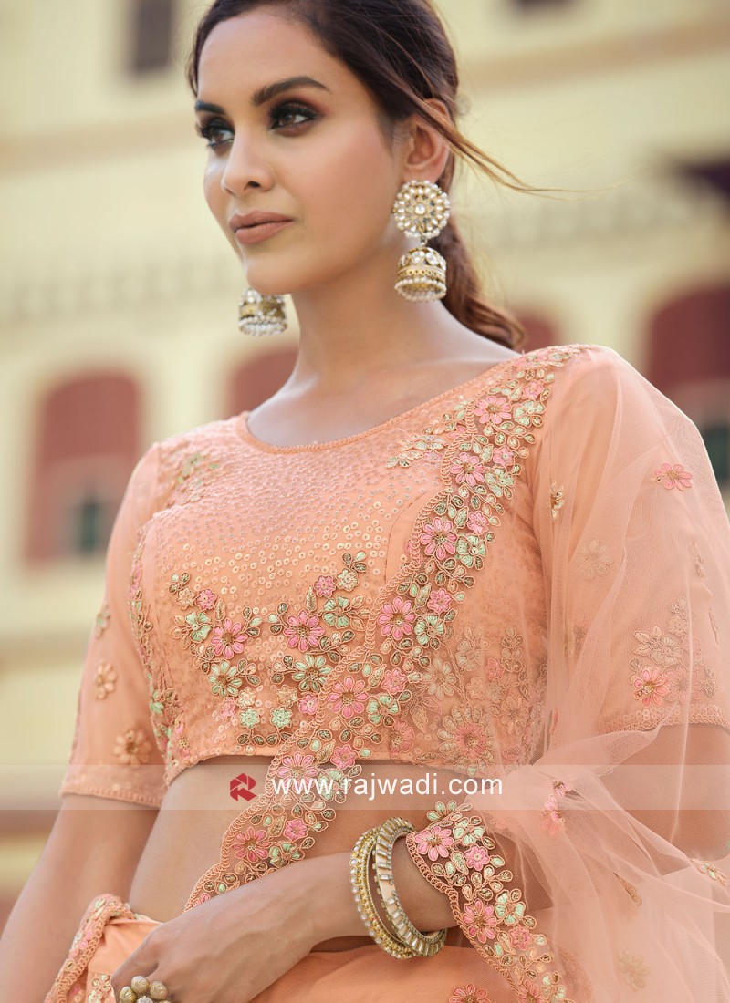 Distinctively Peach Lehenga Choli