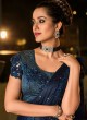 Distinguishable Fancy Fabric Navy Blue Diamond Designer Saree