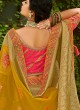 Distinguishable Mustard Weaving Organza Traditional Designer Saree