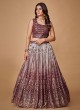 Elegant Purple Sequins Embellished Georgette Lehenga Choli