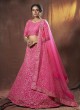 Dori Work Art Silk Lehenga Choli in Hot Pink