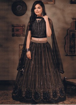 Dreamy Sequins Embroidered Black Lehenga Choli