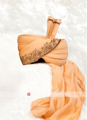 Dulha Turban in Peach Color