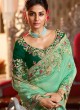 Elegant Sea Green Mehndi Designer Traditional Saree