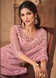 Pink Sequins Embellished Chiffon & Shimmer Saree