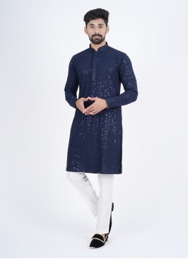 Embroidered Cotton Kurta Pajama For Men