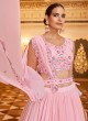 Pink Embroidered Georgette Designer Lehenga Choli