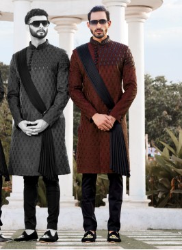 Embroidered Indowestern Set For Men