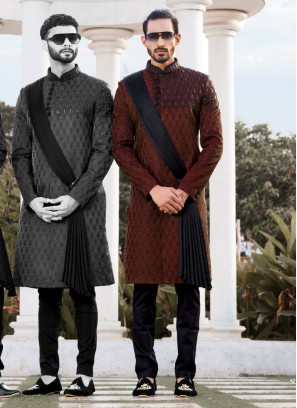 Embroidered Indowestern Set For Men