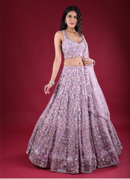 Embroidered Lehenga Choli In Purple Color