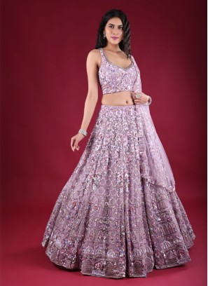 Embroidered Lehenga Choli In Purple Color