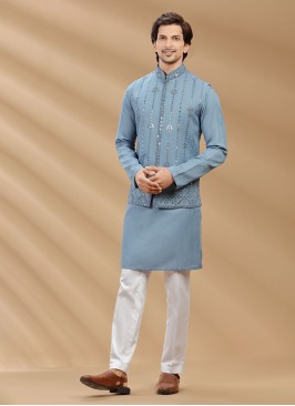 Embroidered Nehru Jacket Set For Wedding