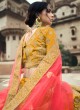 Embroidered Satin Lehenga Choli in Yellow