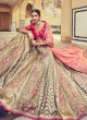 Multi Colored Zari Embroidered Silk Designer A Line Lehenga Choli