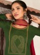 Embroidered Silk Designer Palazzo Suit in Green