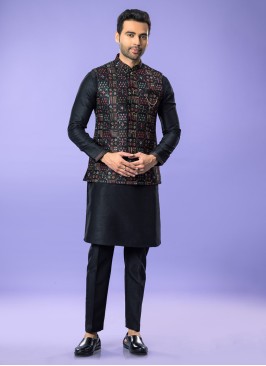 Embroidered Wedding Wear Nehru Jacket Set