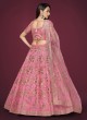 Striking Pink Zari Embroidered Lehenga Choli