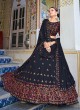 Navy Blue Sequins A Line Lehenga Choli