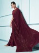 Maroon Designer Party Wear Lycra Saree