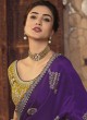 Enthralling Purple Viscose Wedding Wear Saree