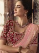 Entrancing Pink Embroidered Wedding Saree