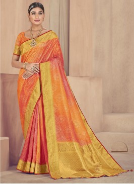 Entrancing Fancy Raw Silk Multi Colour Designer Traditional Saree