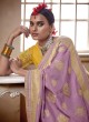 Entrancing Light Purple Silk Wedding Saree