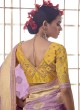 Entrancing Light Purple Silk Wedding Saree