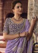 Festive Lavender Zari Embellished Designer Saree